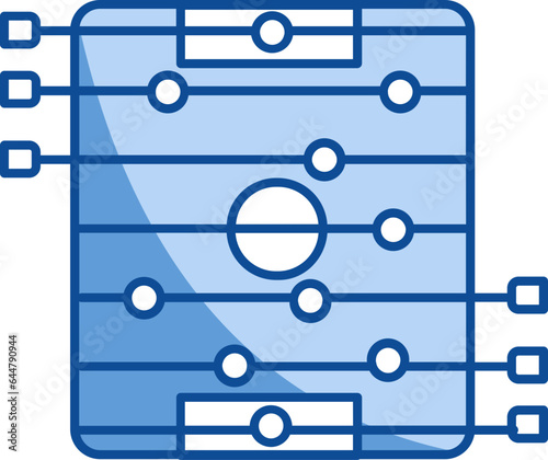 Table Football Icon In Blue And White Color.