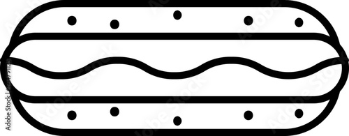 Hotdog icon in black line art.