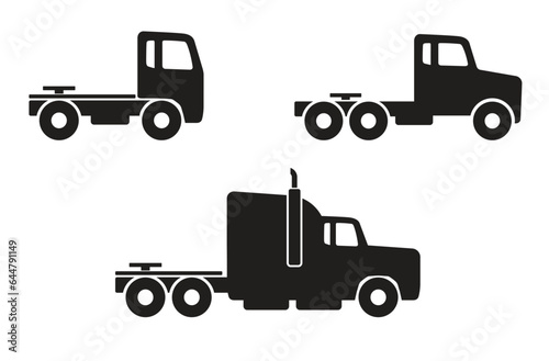 truck cab prime mover silhouette set