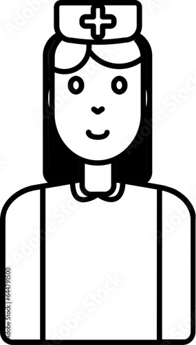 Wallpaper Mural Black outline illustration of Nurse icon. Torontodigital.ca