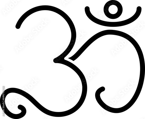 Om Icon In B&W Color.