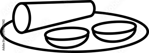Dosa Icon In Black Line Art.