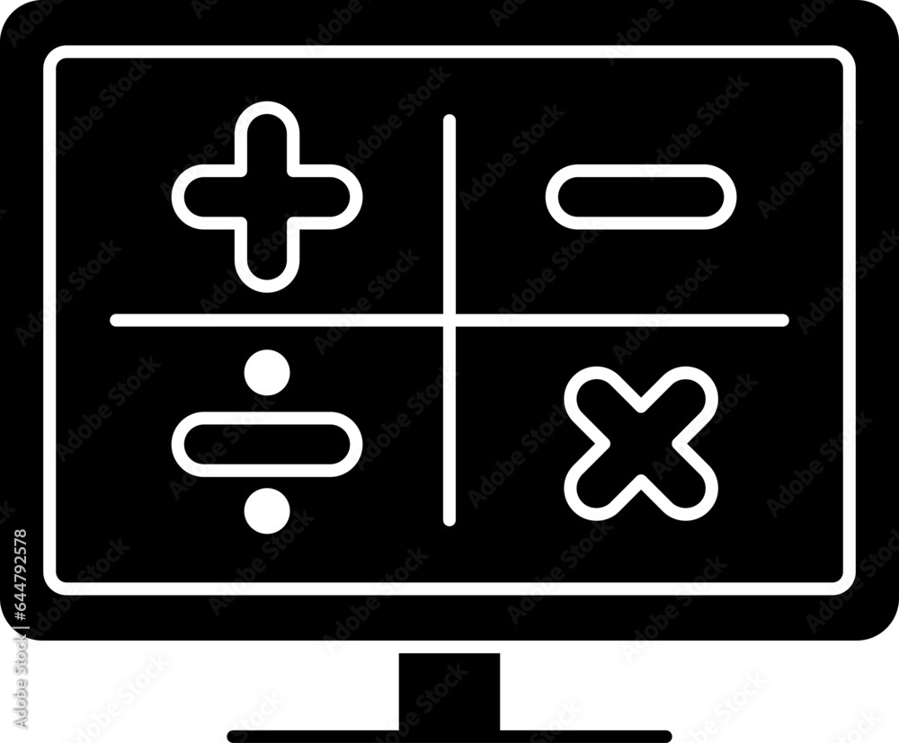 Glyph Style Calculator Sign In Desktop Icon.
