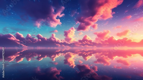 colorful sky with clouds background - generative ai