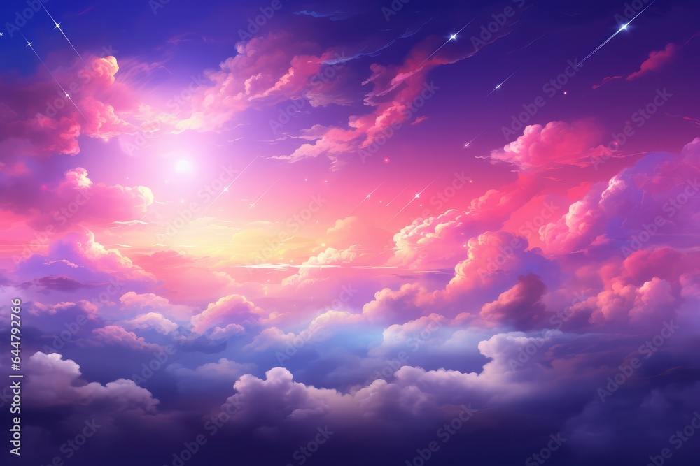 colorful sky with clouds - generative ai