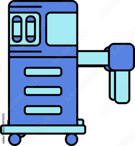 Anesthesia Machine Icon In Blue Color.
