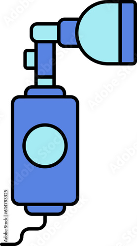 Nebulizer Mask Icon In Blue Color.