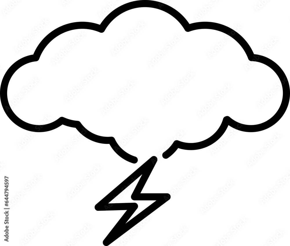 Isolated Storm Icon In Stroke Style. Isolated Storm Icon In Stroke Style.