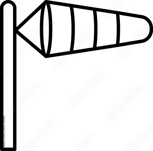 Linear Style Windsock Icon Or Symbol.