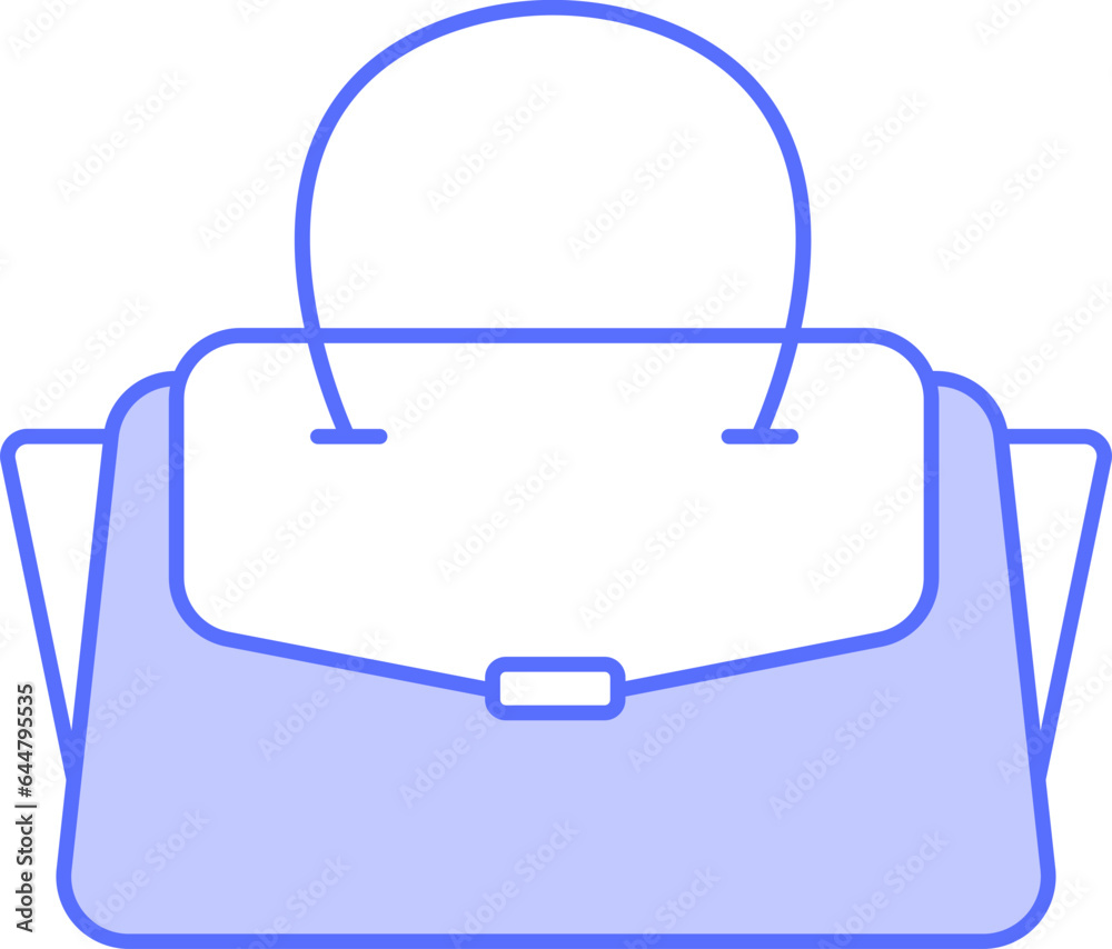 Ladies Handbag Icon In Blue And White Color. Ladies Handbag Icon In Blue And White Color.