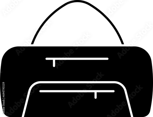 Duffle Bag Icon In B&W Color.
