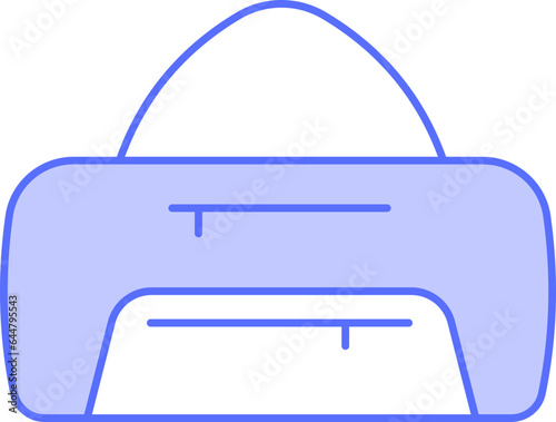 Duffle Bag Icon In Blue And White Color.