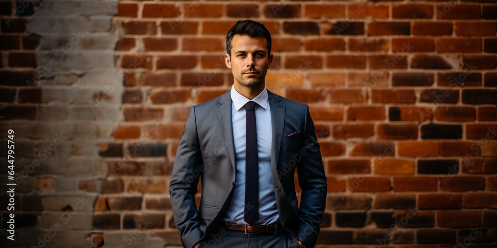 Casual business portrait in front of a brick wall