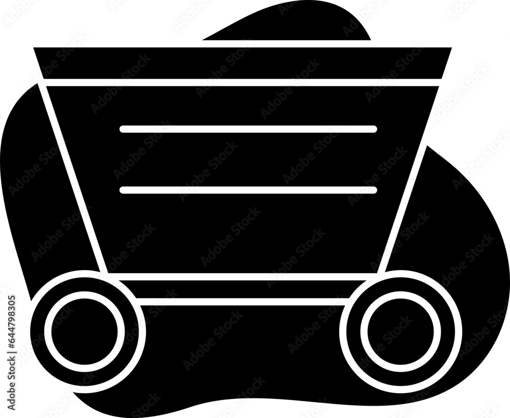 Flat Style Shopping Cart Icon On Black Background. Flat Style Shopping Cart Icon On Black Background.