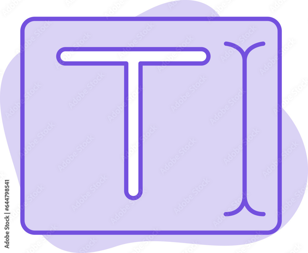 T Alphabet OrJunction Icon On Purple Background. T Alphabet OrJunction Icon On Purple Background.