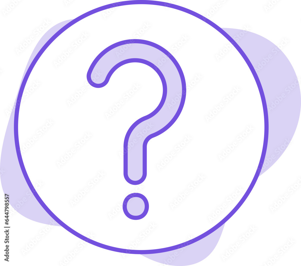 Flat Style Question Mark Button Icon On Purple Background. Flat Style Question Mark Button Icon On Purple Background.