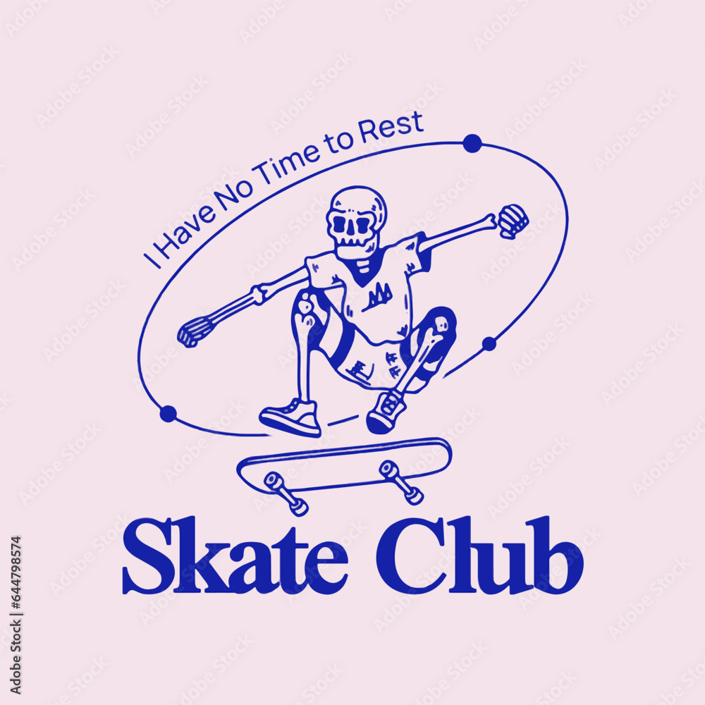 Skull Skate Vector Art, Illustration and Graphic