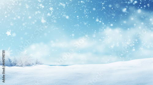 christmas card landscape with snow. Generative Ai © PETR BABKIN