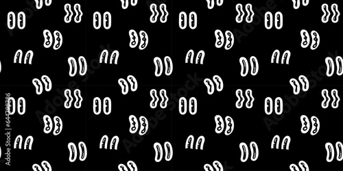 Black and white retro cartoon eye seamless pattern illustration. Funny character mascot eyes art background. Vintage drawing doodle wallpaper print texture.