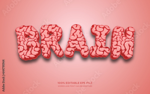 Brain 3D editable text style effect