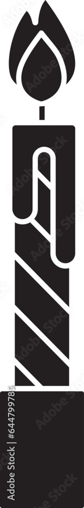 B&W Burning Candle Icon Or Symbol. B&W Burning Candle Icon Or Symbol.
