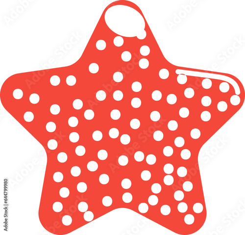 Star Candy Icon In Red And White Color.
