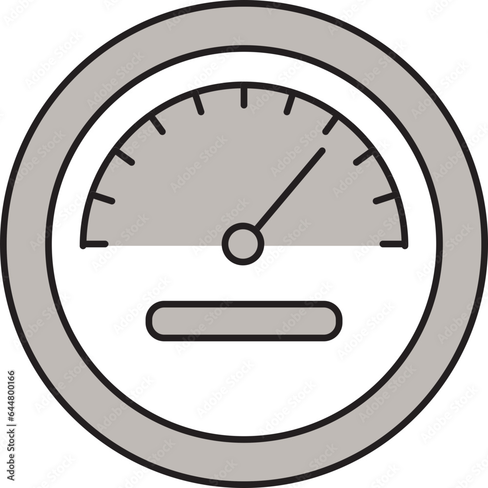 Speedometer Icon In Gray And White Color. Speedometer Icon In Gray And White Color.