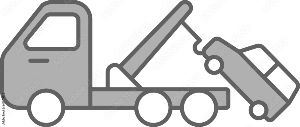 Towing Service Icon In Grey Color. Towing Service Icon In Grey Color.