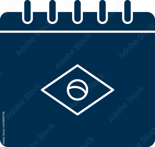 Isolated Brazil Flag in Calendar Icon in Blue Color.