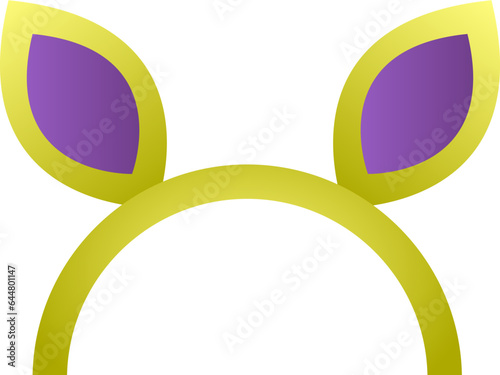 Ear Headband Icon In Purple And Green Color.