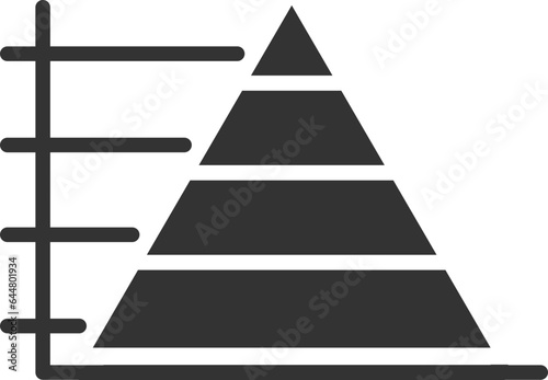 Pyramid Chart Icon In Glyph Style.