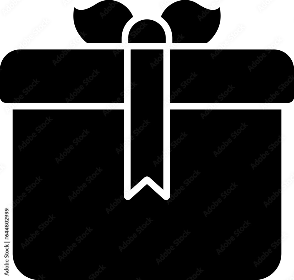 Glyph Style Gift Box Icon Or Symbol. Glyph Style Gift Box Icon Or Symbol.