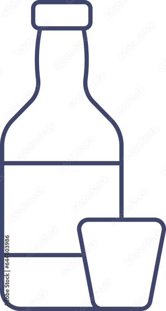 Isolated Vector Illustration of Bottle Icon in Line Art. Isolated Vector Illustration of Bottle Icon in Line Art.