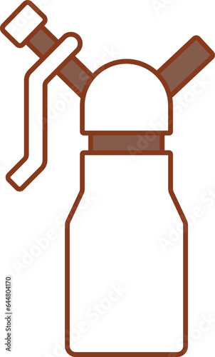 Whipped Cream Bottle Icon In Brown And White Color.