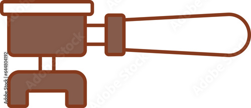 Portafilter Icon In Brown And White Color.