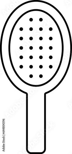 Isolated Paddle Brush Icon in Thin Line Art.