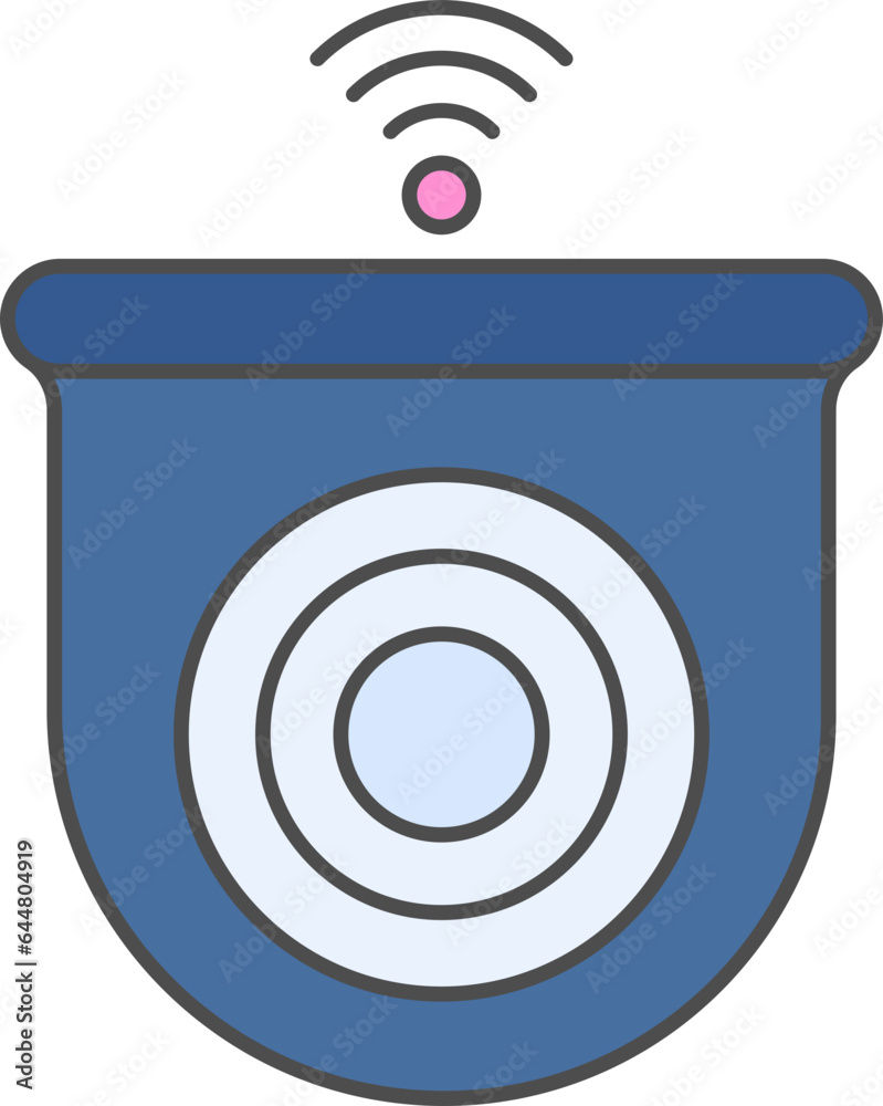 CCTV Camera Icon In Blue Color. CCTV Camera Icon In Blue Color.
