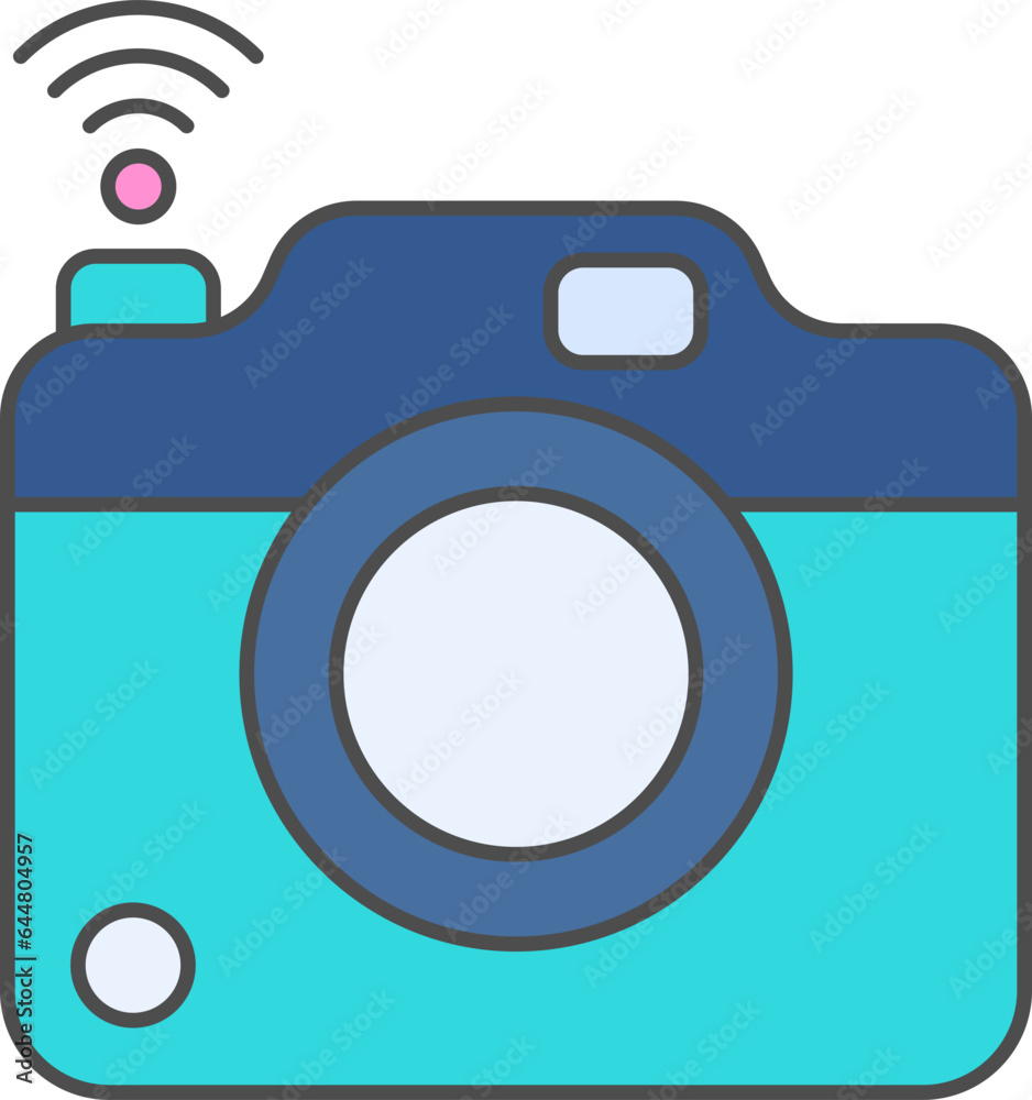 Illustration of Camera Icon In Blue Color. Illustration of Camera Icon In Blue Color.