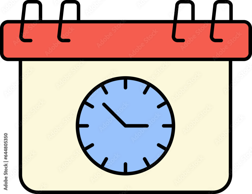 Flat Style Timetable Icon Or Symbol In Red And Blue Color. Flat Style Timetable Icon Or Symbol In Red And Blue Color.