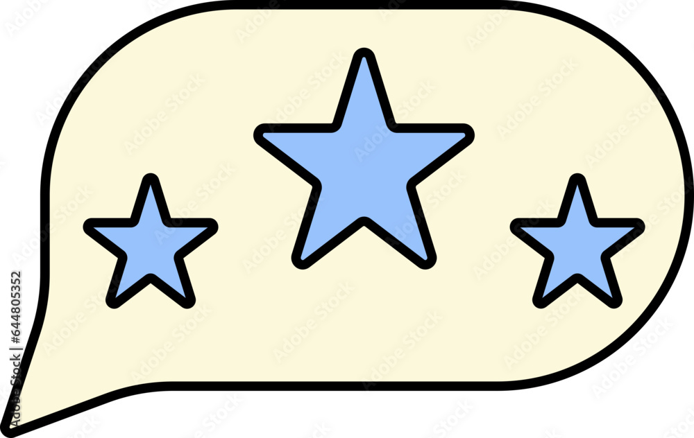 Rating Or Favorite Message Icon In Blue And White Color. Rating Or Favorite Message Icon In Blue And White Color.