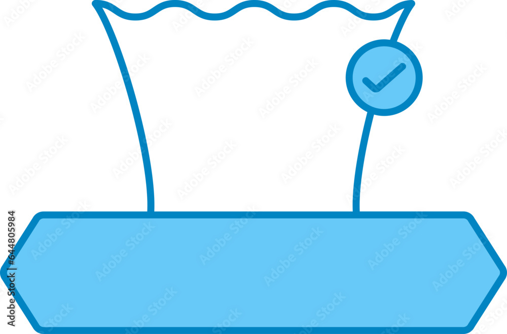 Check Tissue Box Icon In Blue And White Color. Check Tissue Box Icon In Blue And White Color.