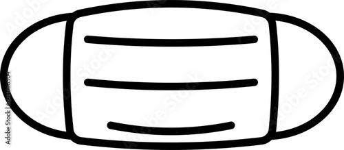 Vector Illustration Of Mask Icon In Thin Line Art.