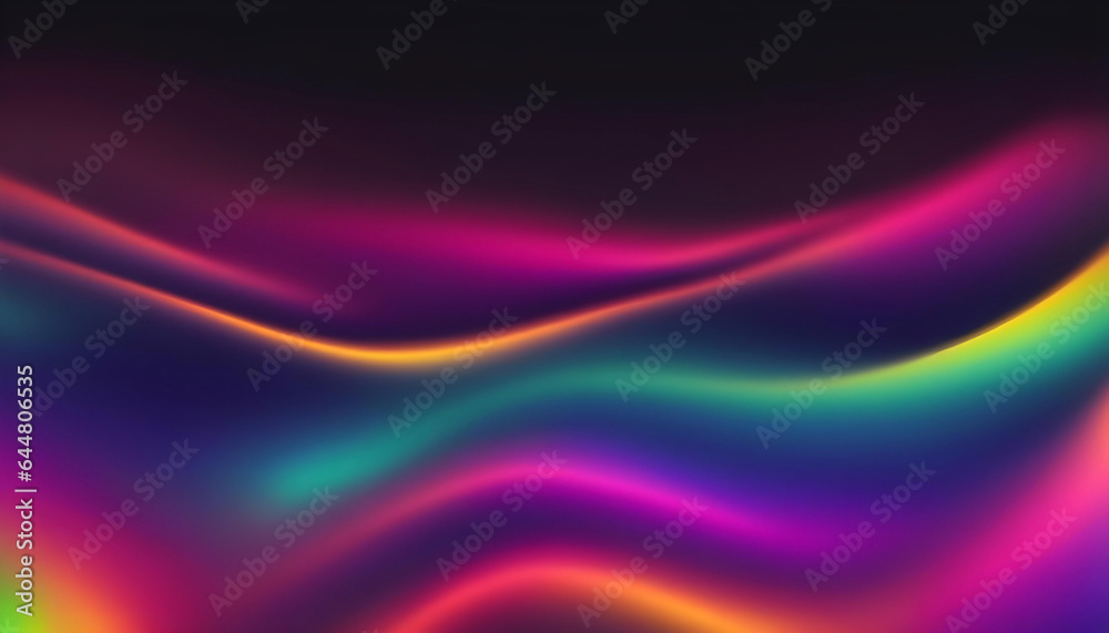 Obraz premium Colorful streamlined wave neon art background Generative AI
