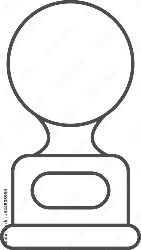 Cricket Trophy Icon In Black Outline. Cricket Trophy Icon In Black Outline.