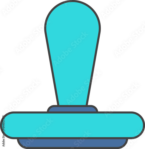 Stamper Icon Or Symbol In Cyan And Blue Color.