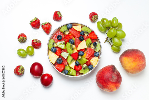 Tasty and healthy nutrition concept - fruit salad