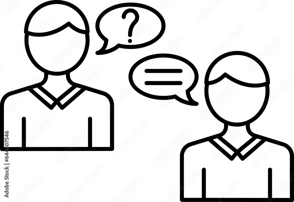User Communication Icon In Black Outline. User Communication Icon In Black Outline.