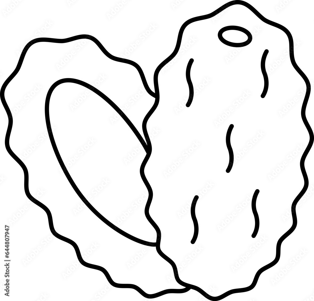 Dried Dates Icon In Black Line Art. Dried Dates Icon In Black Line Art.
