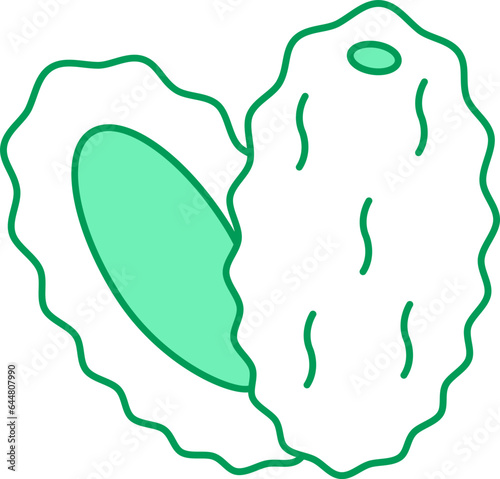 Dried Dates Icon In White And Green Color.