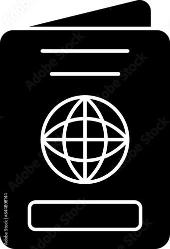 Passport Icon In B&W Color.